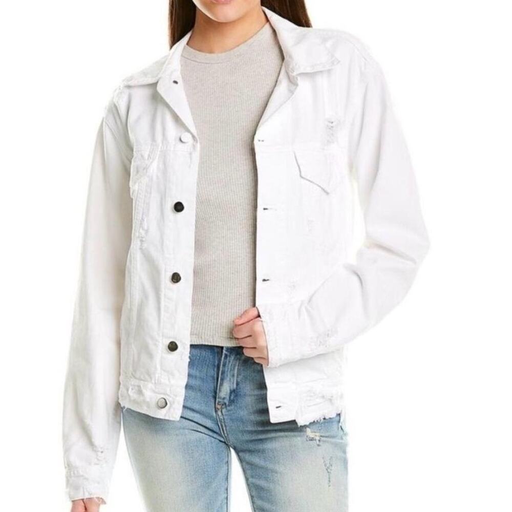 SER.O.YA Romeo White Distressed Denim Jacket Women's Size XS New With Tags